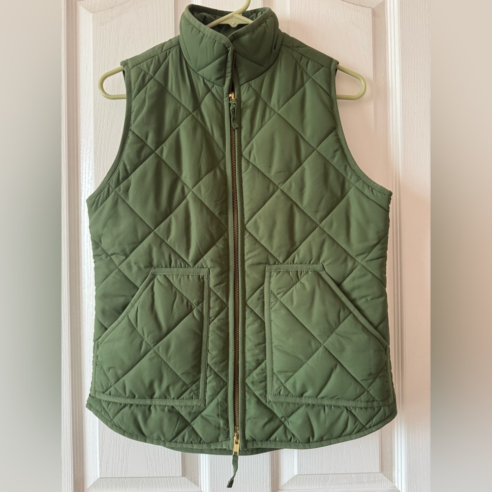 Army Green J. Crew Puffer Vest